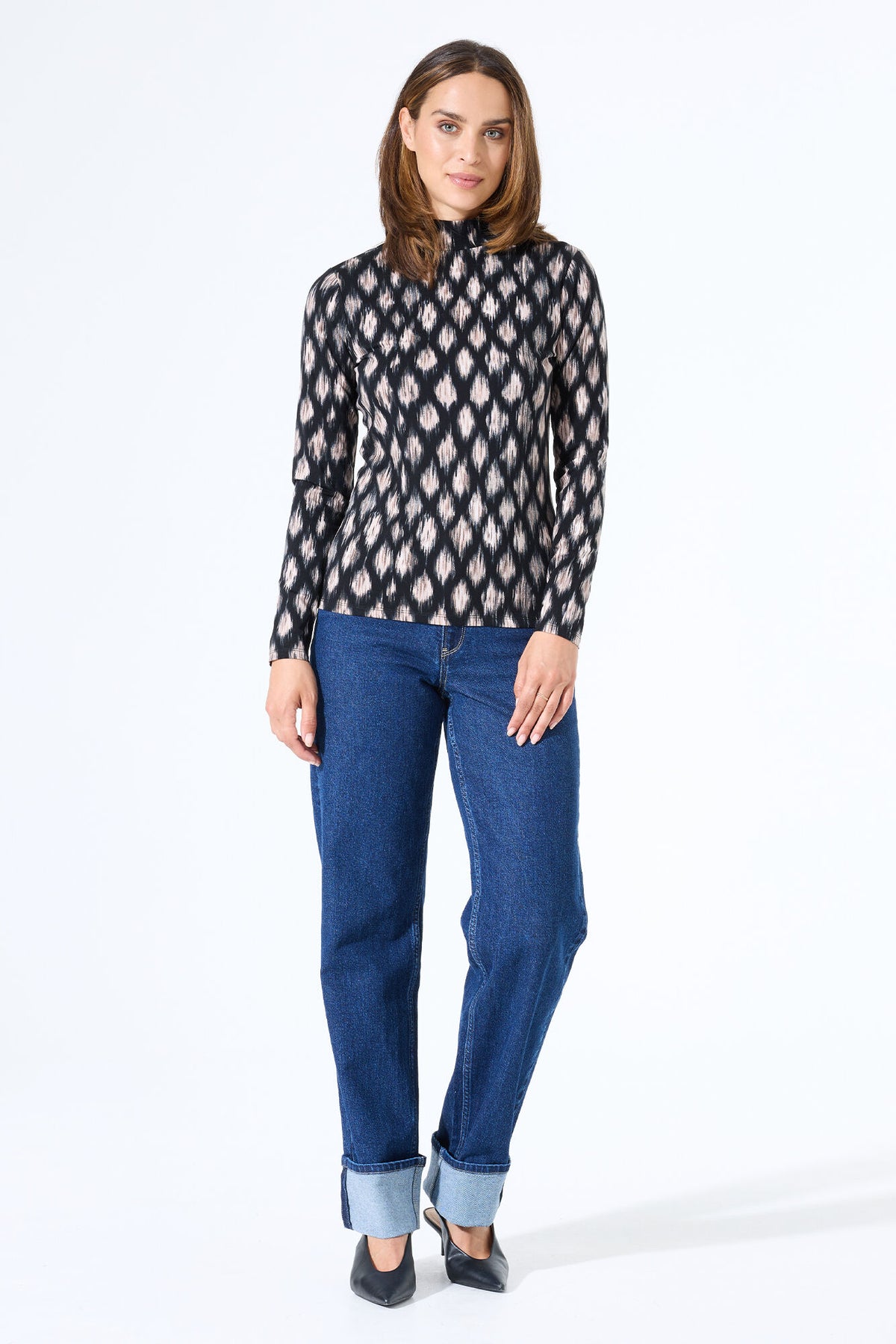 Garcia Long Sleeve Top - Black print