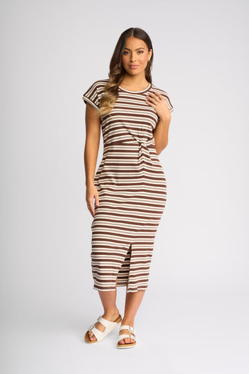 Knewe Parker Dress - Chocolate Ecru