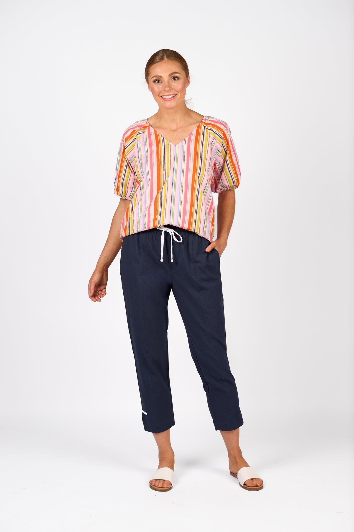 Knewe Checker Pant - Navy