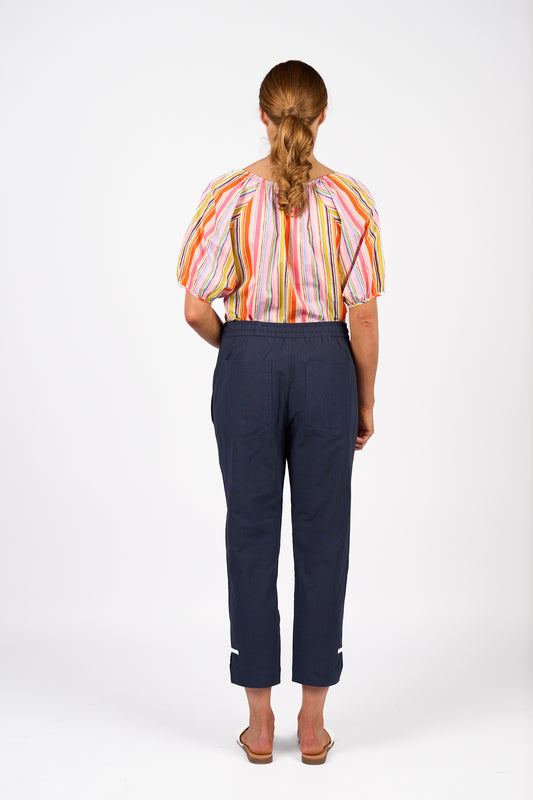 Knewe Checker Pant - Navy