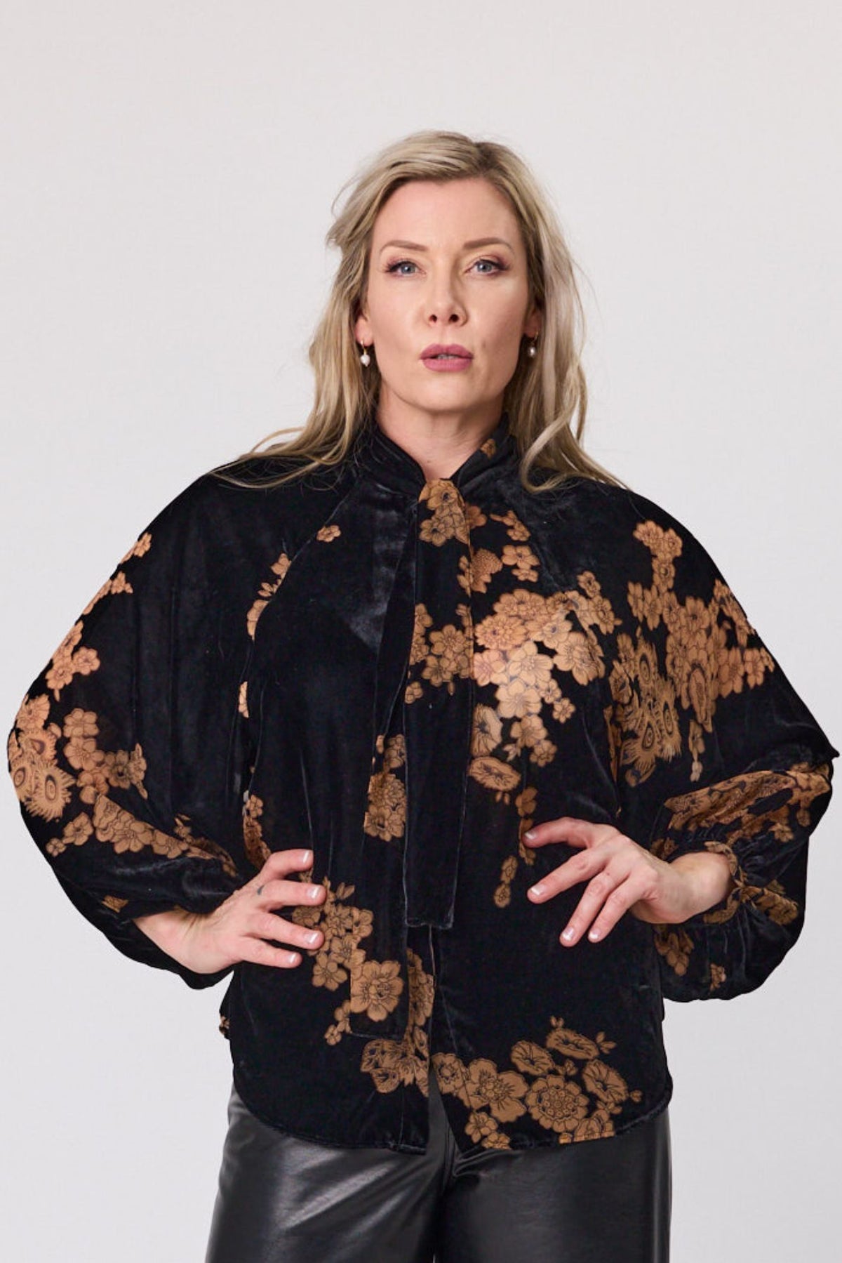 Libertine Shadow Blouse - Midnight Bloom
