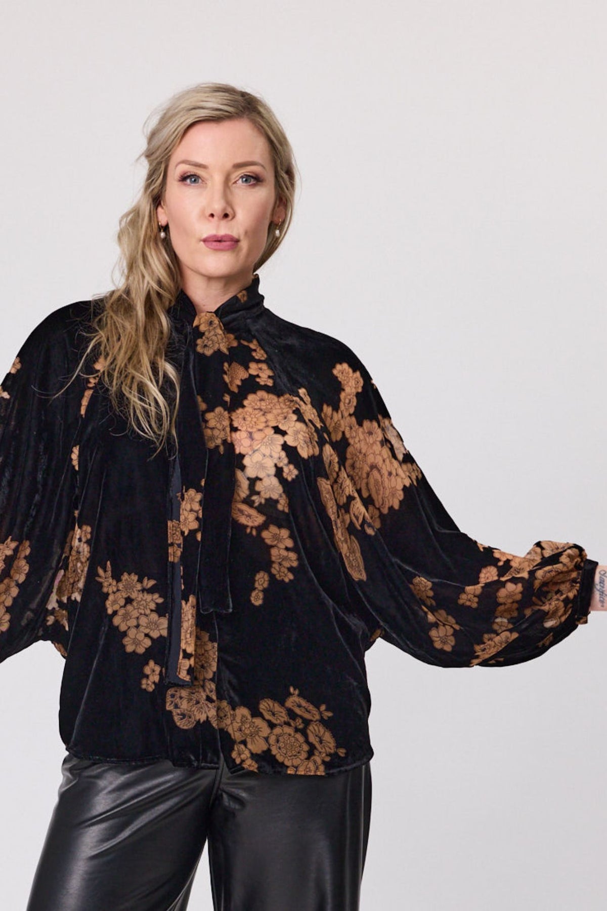 Libertine Shadow Blouse - Midnight Bloom