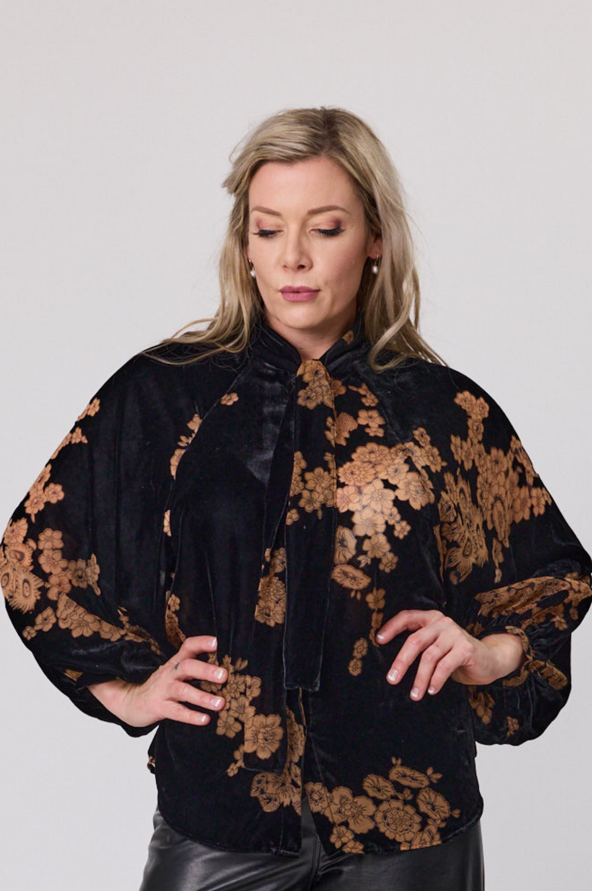 Libertine Shadow Blouse - Midnight Bloom