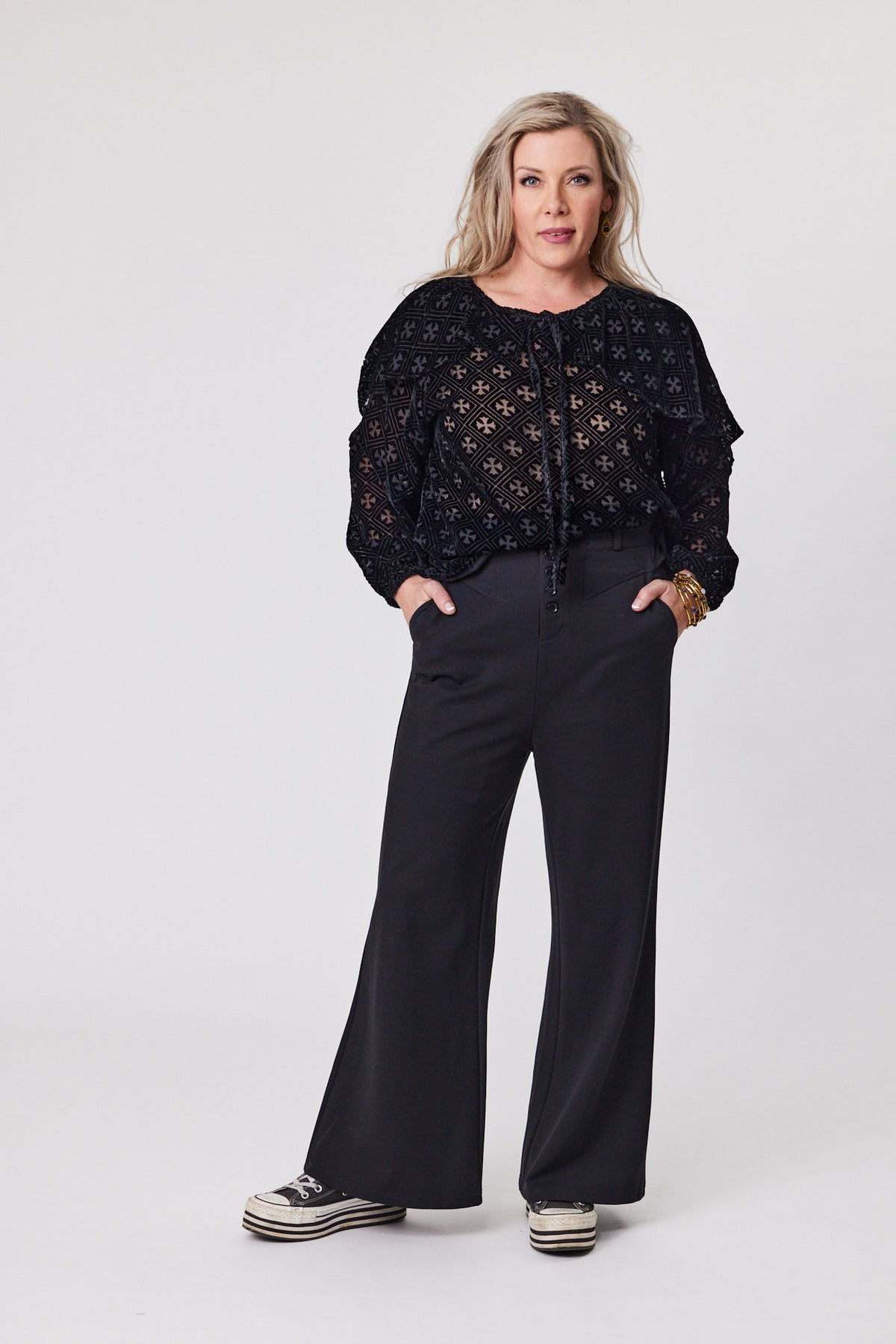 Libertine Shadow Blouse - Midnight Bloom