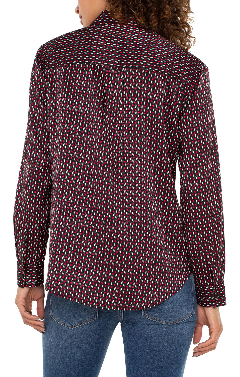Liverpool Flap Pocket Button Front Shirt - Ruby Star Dot