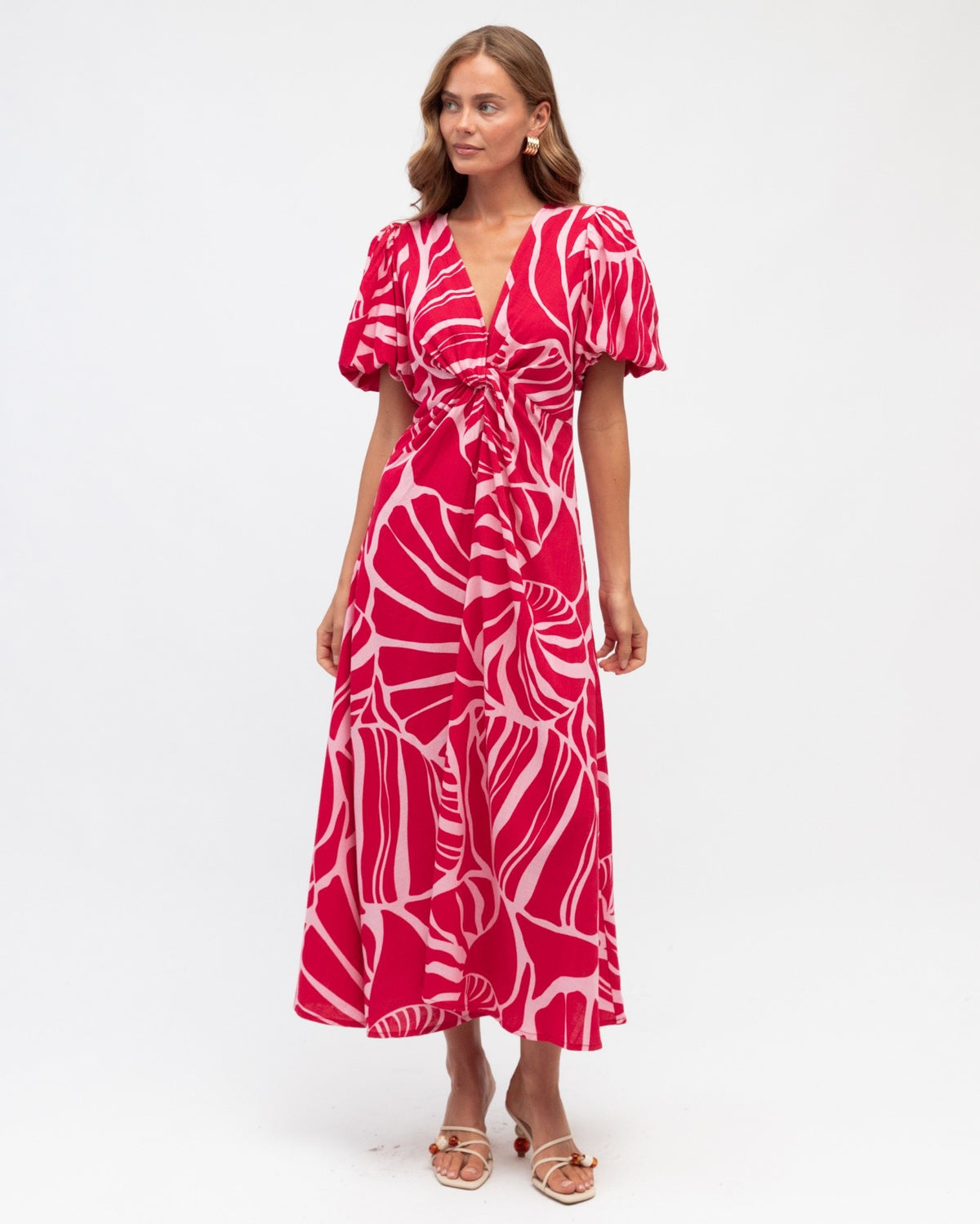 White Closet Gaia Dress - Red/Pink