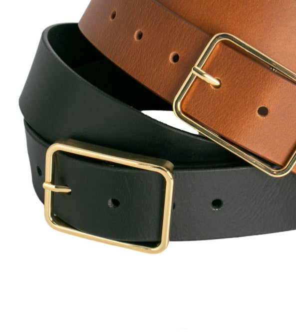 Loop Leather Tess Belt - Gold Buckle