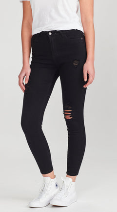 Junkfood Jeans Slip Ankle Grazer Black - Moutique