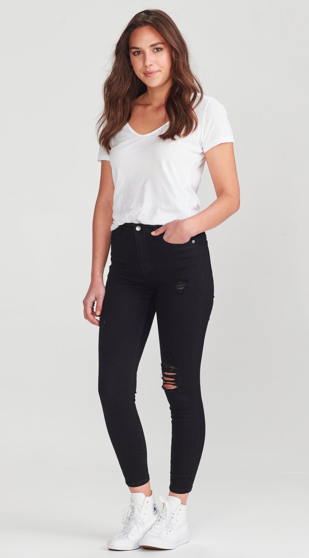 Junkfood Jeans Slip Ankle Grazer Black - Moutique